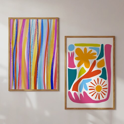 Gallery Wall Prints Set of Vivid Prints Colorful Wall Art Etsy