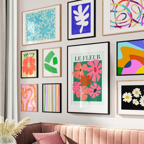 Gallery Wall Prints Set of Vivid Prints Colorful Wall Art Etsy