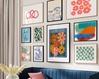 Gallery Wall Prints, Set of Prints, Colorful Wall Art, Abstract Wall Art, Digital Prints, Maximalist Wall Art, Eclectic Wall Art