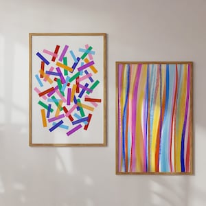 Printable Art Set, Set of Two Prints, Colorful Wall Art, Abstract Wall Art, Gallery Wall Digital Prints, Wall Art Set of 2, Modern Prints