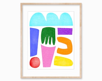 Maximalist Wall Art, Trendy Posters, Digital Wall Art, Printable Art, Colorful Print, Dorm Decor