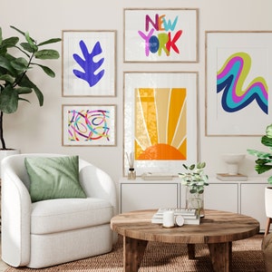 Gallery Wall Prints, Set of Prints, Colorful Wall Art Set, Modern Wall Art, Wall Prints Set, Maximalist Wall Art, Gallery Wall Set