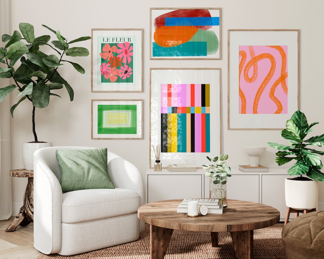 Gallery Wall Prints, Set of Prints, Colorful Wall Art, Abstract Wall