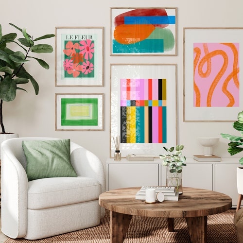 Gallery Wall Prints Set of Prints Colorful Wall Art Etsy