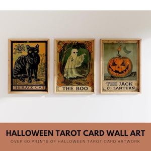Láminas de tarot de Halloween, más de 60 piezas de arte mural gótico vintage, descarga digital de Dark Academia / Decoración imprimible de brujas