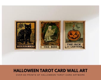 Halloween Tarot Card Art Prints, Bundle of 60+ Vintage Gothic Wall Art, Dark Academia Digital Download | Witchy Printable Decor