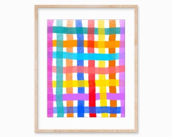 Modern Colorful Line Art Print, Statement Art, Downloadable Artwork, Abstract Wall Art, Vibrant Wall Art, Art Print, Multicolor Print