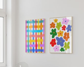 Modern Eclectic Prints, Dopamine Decor, Funky Wall Art for Maximalist Style, Room Decor Aesthetic, Maximalist Wall Art