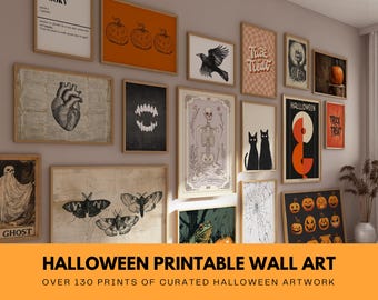 Halloween Art Prints, Bundle of 130+ Spooky Gothic Wall Art, Vintage Prints, Maximalist Wall Art, Downloadable Dark Academia Artwork