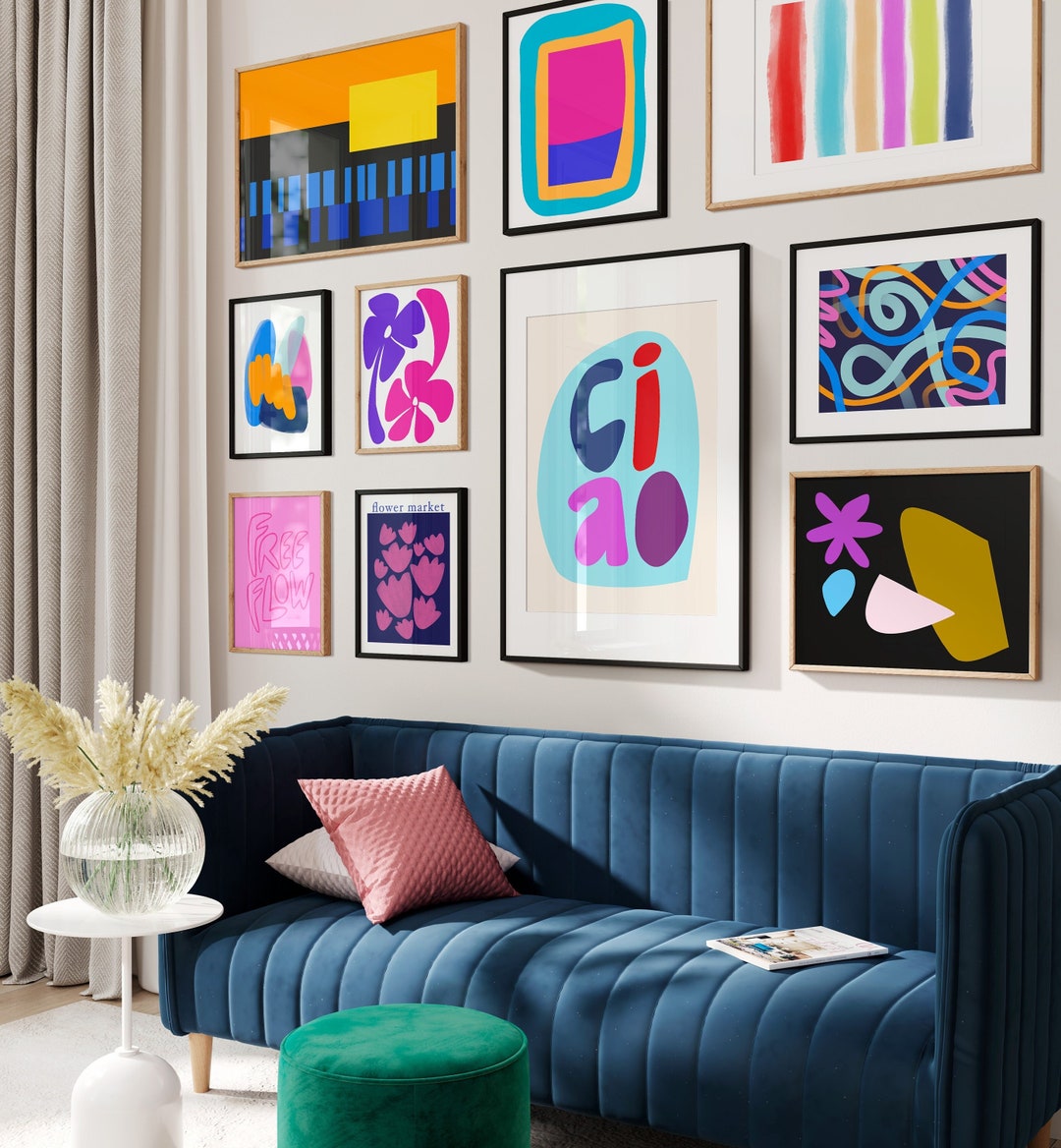 Gallery Wall Prints, Set of Prints, Colorful Wall Art, Abstract Wall