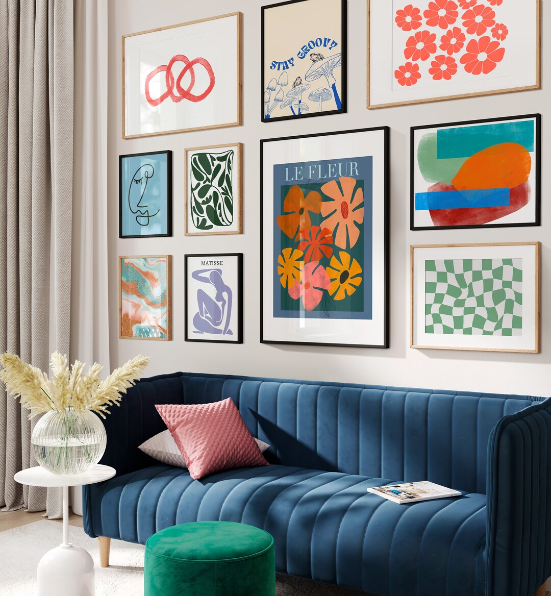 Gallery Wall Prints, Set of Prints, Colorful Wall Art, Abstract Wall