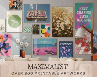 Eclectic Gallery Wall Set of 800 Prints, Colorful Wall Art, Funky Wall Art, Maximalist Wall Art, Dopamine Decor, Mega Bundle Wall Art