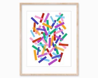 Colorful Confetti Abstract Wall Art | Modern Geometric Printable | Bold Digital Art for Gallery Wall, Office, Dorm | Instant Download