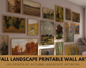 Fall Wall Art Bundle | 125 Cozy Autumn Digital Prints | Rustic Cottagecore Vintage Decor | Warm Toned Farmhouse Gallery Set Download
