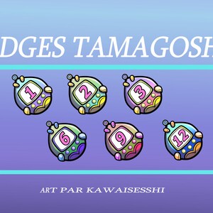 Tamagoshis Twitch / Youtube / Facebook / Discord /Badge Set Kawaii