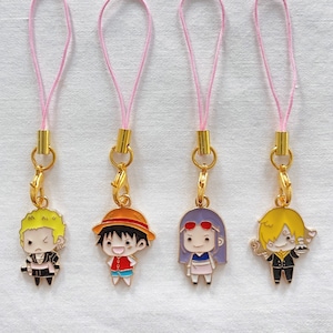 Cute Gold Anime Cartoon - Mini Phone Charm - Keychain for Bags and Electronics