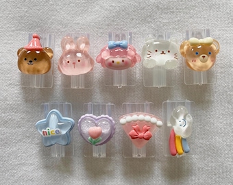 Cute Jelly Pastel Charger Protector - Bunny, Dog, Cat Bunny Charm - Transparent Apple iPhone Line Wire Protector - Kawaii Gift Idea