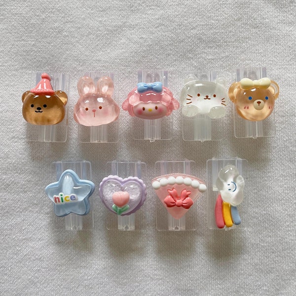 Cute Jelly Pastel Charger Protector - Bunny, Dog, Cat Bunny Charm - Transparent Apple iPhone Line Wire Protector - Kawaii Gift Idea