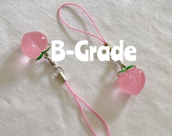 Cute Jelly Peach Phone Charm Keychain Pink Strap (B-Grade)