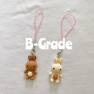 Cute Bunny Rabbit Phone Charm Keychain with Pink Strap (B-Grade)