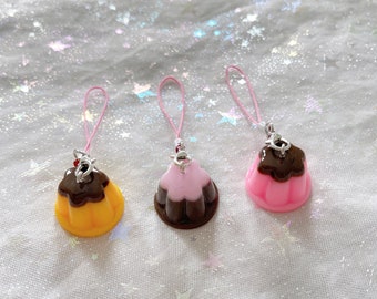 Cute Jelly Pudding Dessert - Keychain for Bags and Electronics - Phone Charm - AirPod Case Charm - Kawaii Gift