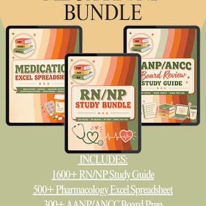 FNP MEGA BUNDLE: 1600+ Study Guide, 500+ Med Excel Database, Board Prep Bundle  (Google Drive Access)