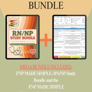 FNP MEGA BUNDLE: 1600+ Study Guide, 500+ Med Excel Database, Board Prep Bundle  (Google Drive Access)