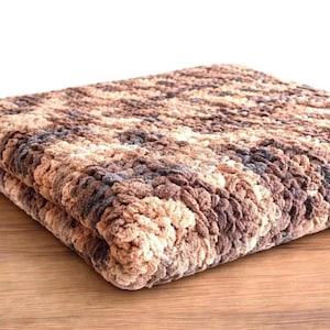 XL Baby or Lap Blanket Handmade Crochet Chunky Soft Warm Plush Chenille
