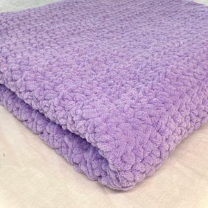 LARGE Chunky Handmade Soft and Cuddly Fleece Baby to Toddler Crocheted Bernat Blanket. Also perfect as a Lap Blanket for Adults!