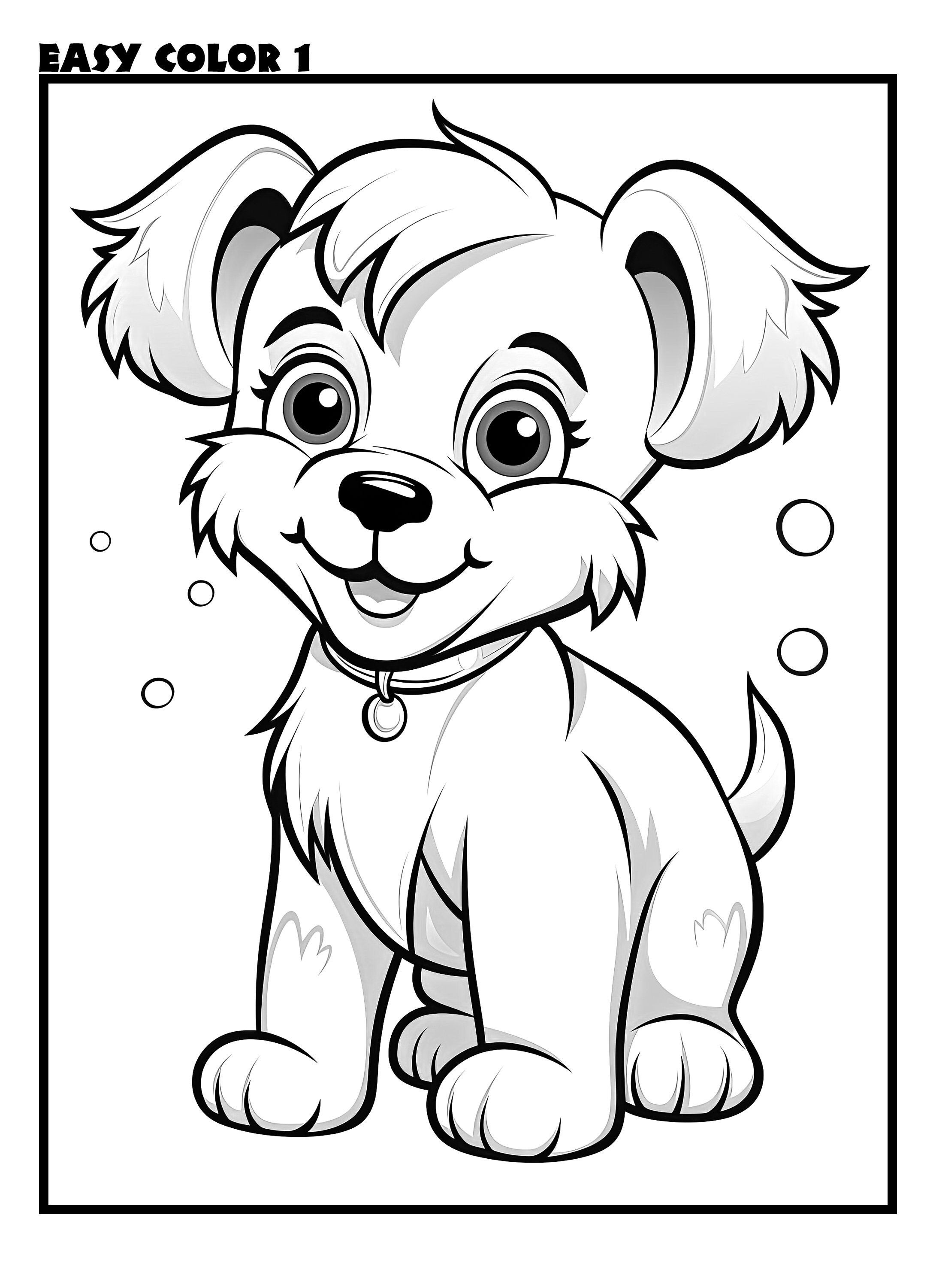 Printable Coloring Book Pages for Kids EASY COLOR Vol.1, 16 Cute