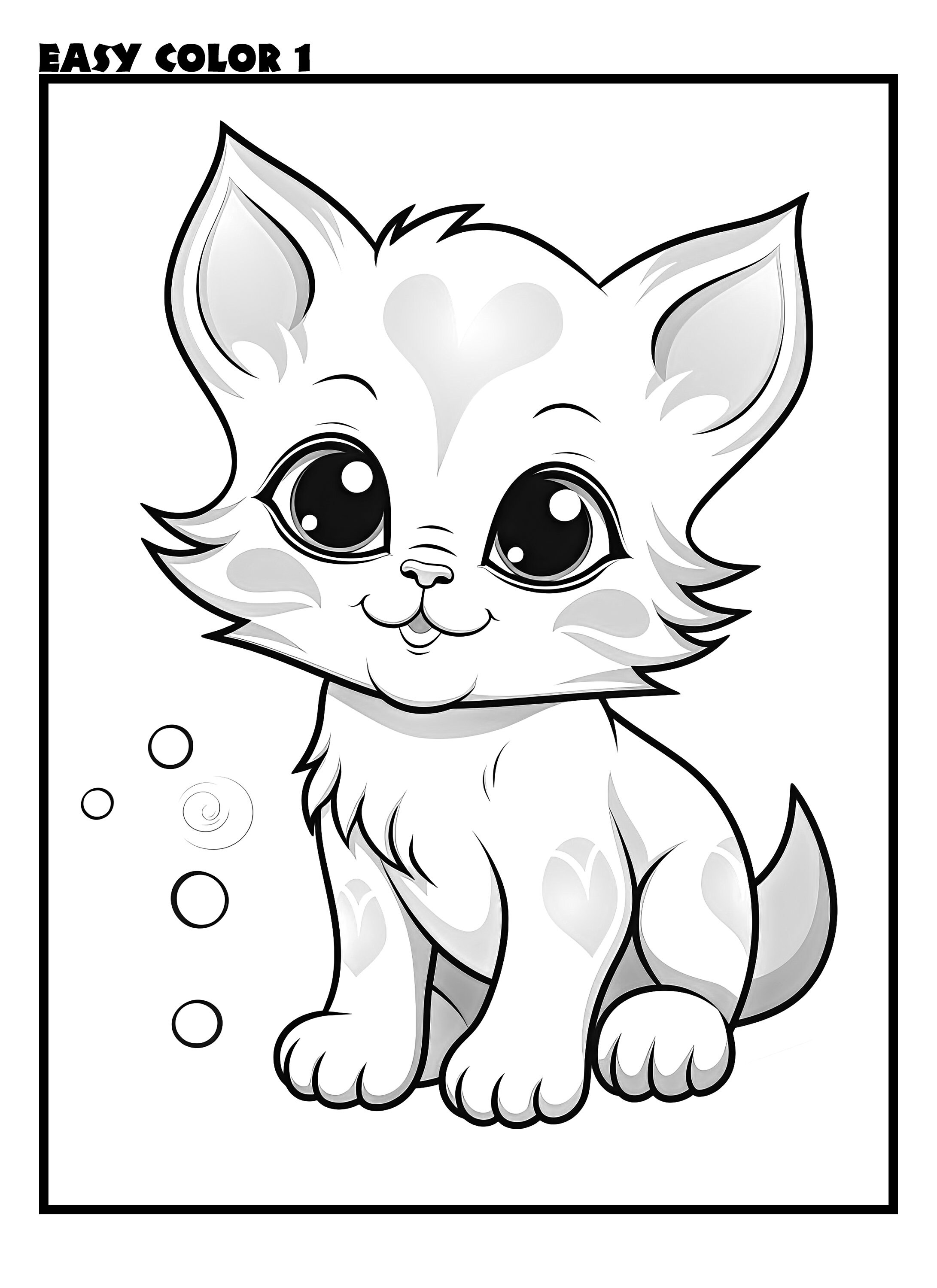 Printable Coloring Book Pages for Kids EASY COLOR Vol.1, 16 Cute