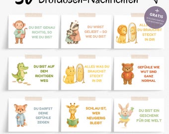 30 lunch boxów wiadomości afirmacje karty dzieci szkoła karty zachęcające karty afirmacje miłości do siebie szkoła pozytywne przekonania dzieci