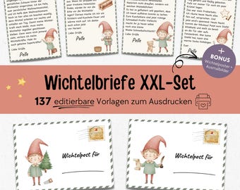 Secret Santa letters with 24 Secret Santa stories to print, Editable Secret Santa post, Secret Santa accessories Christmas, Christmas Secret Santa set download