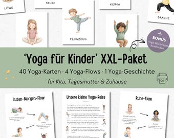 Yoga for Children Package, Yoga Exercises for Daycare, Kindergarten & Home, Yoga Cards for Mindfulness and Relaxation for Children, PDF Download