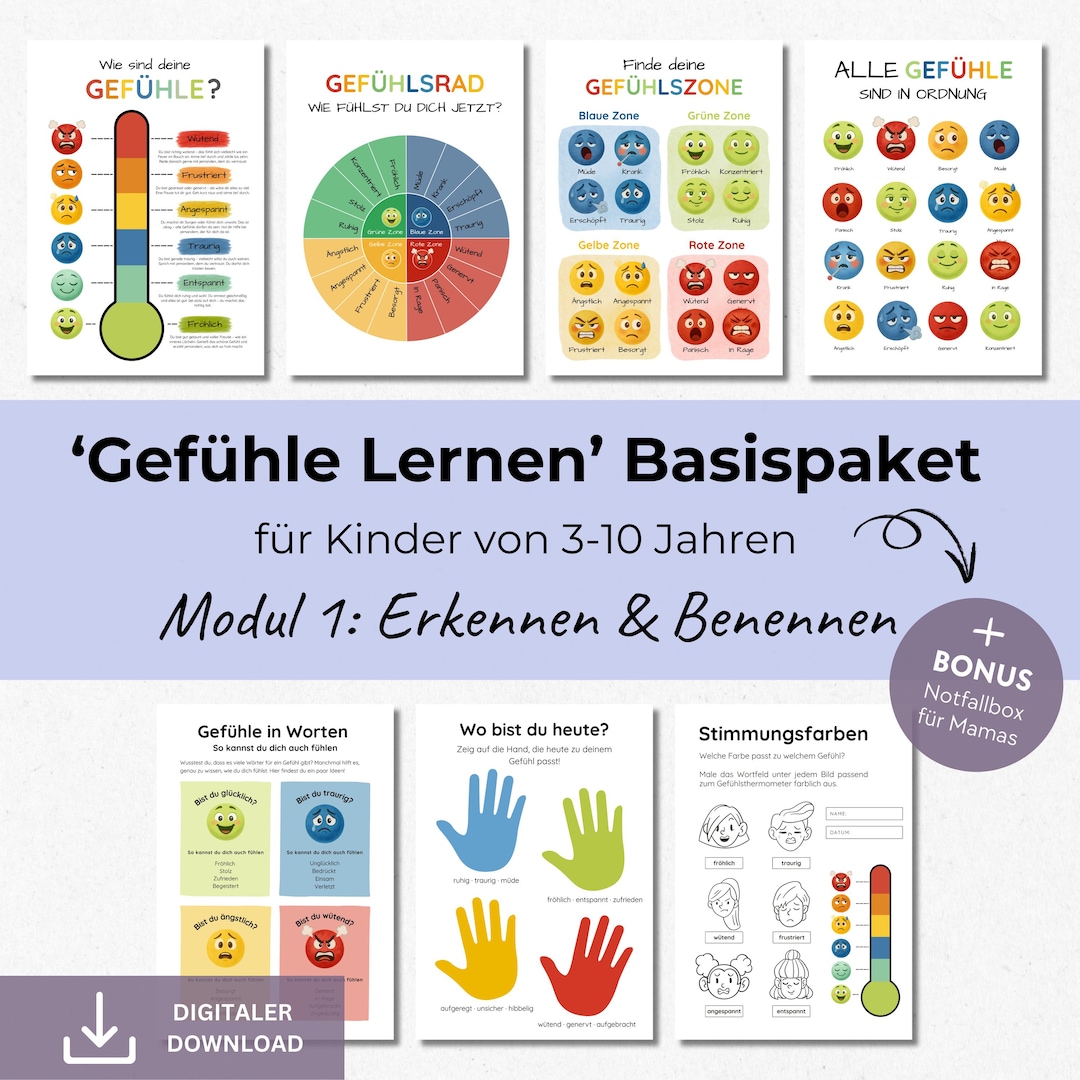 Gefühle Lernen Kinder Poster Emotionen Montessori Gefühle Erkennen