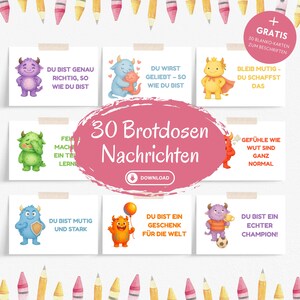 Brotdosen Nachrichten Affirmationskarten Kinder Schule Mutmachkarten Selbstliebe Affirmationskarten Schule positive Glaubenssätze Kinder PDF
