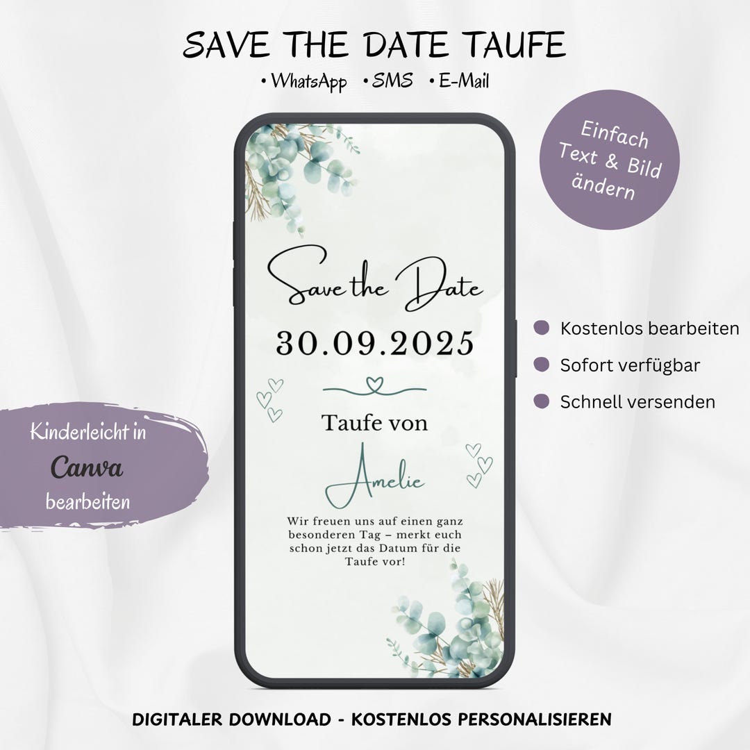 Save The Date Taufe Whatsapp