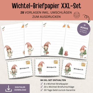 Printable Secret Santa letters, Secret Santa letter template, Secret Santa stationery, Secret Santa accessories for Christmas, Christmas Secret Santa DIY set PDF Download