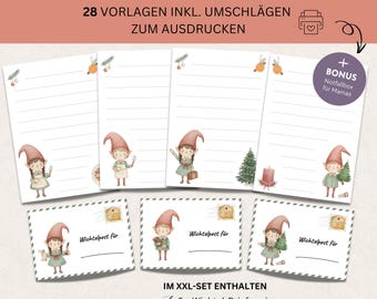 Lettres imprimables du Père Noël secret, modèle de lettre du Père Noël secret, papeterie du Père Noël secret, accessoires du Père Noël secret pour Noël, kit de bricolage du Père Noël secret de Noël à télécharger en PDF