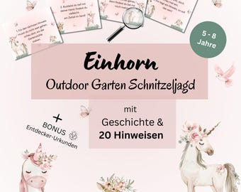 Outdoor scavenger hunt for girls 5-8 years, unicorn scavenger hunt garden treasure hunt children's birthday party to print out treasure hunt for children outside