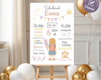 Cadeau personnalisé pour la rentrée scolaire, affiche d'inscription scolaire, cadeau pour fille, tableau d'étapes, décoration d'inscription scolaire, tableau d'inscription scolaire, rentrée scolaire
