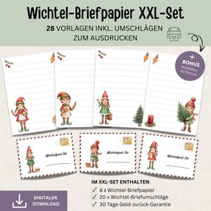 Printable gnome letters, gnome letter template, gnome stationery, gnome accessories for Christmas, idea for a Christmas gnome DIY set download