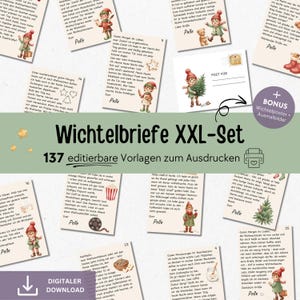 Secret Santa letters with 24 Secret Santa stories to print, Editable Secret Santa post, Secret Santa accessories Christmas, Christmas Secret Santa set download