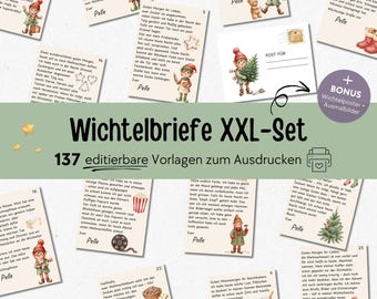 Secret Santa letters with 24 Secret Santa stories to print, Editable Secret Santa post, Secret Santa accessories Christmas, Christmas Secret Santa set download