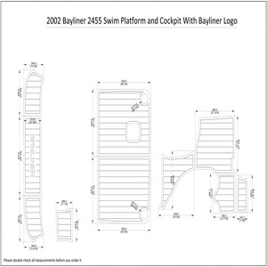 Compatible with 2002 Bayliner 2455 Swim Platform Cockpit Boat EVA Faux Foam Teak Deck Floor Pad