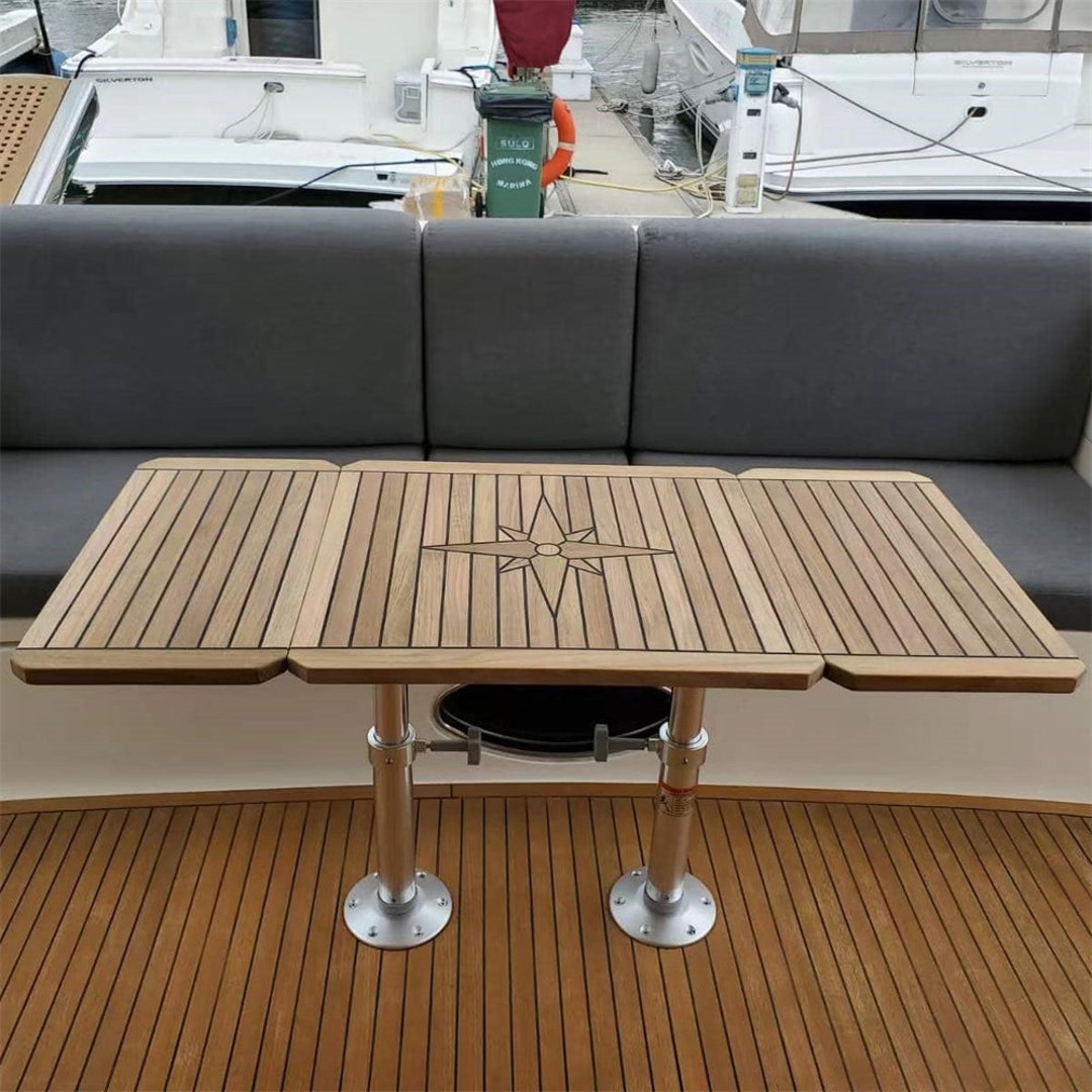 Boat Folding Teak Table Top Sideways Two Wings 3 Sizes Marine Boat