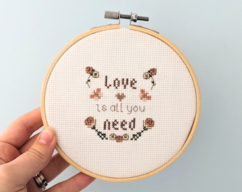 Love is All You Need Cross Stitch Kit - Cross Stitch Kit for Beginners