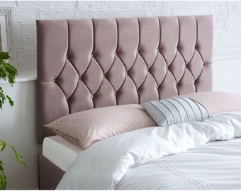 New Miami Headboard plush velvet 20" 3ft-4ft-4ft6-5ft All Colours Available - Handmade In The UK - Fast Free Delivery