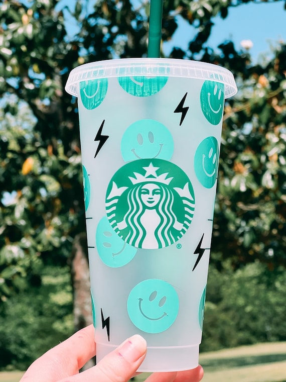 Starbucks Cold Cup With Smiley Face 