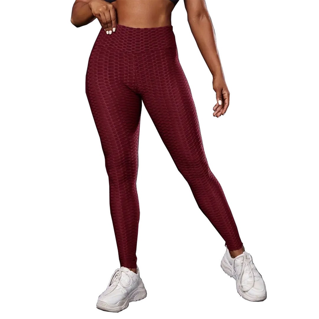Womens Ruched Butt High Waist Yoga Pants Ladies Textured Leggings